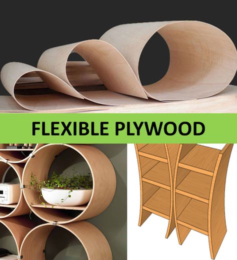 Flexible plywood Flexible plywood is a special type of plywood that can be easily bent without breaking into pieces. This can be very useful for creating any type of furniture that should have curved surfaces.   It is known by several alternative names in different countries. Here are some examples.   1. Bendy ply 2. Hatters ply 3. Bender wood 4. Wiggle board 5. Flexi ply   STANDARD SIZES AND THICKNESS OF FLEXIBLE PLYWOOD:   The most common Sizes India - 8' x 4' (2440 x 1220 Bend Plywood Diy, Bendable Plywood, Bent Lamination, Bending Plywood, Flexible Plywood, Plywood Art, Types Of Plywood, Flexible Wood, How To Bend Wood