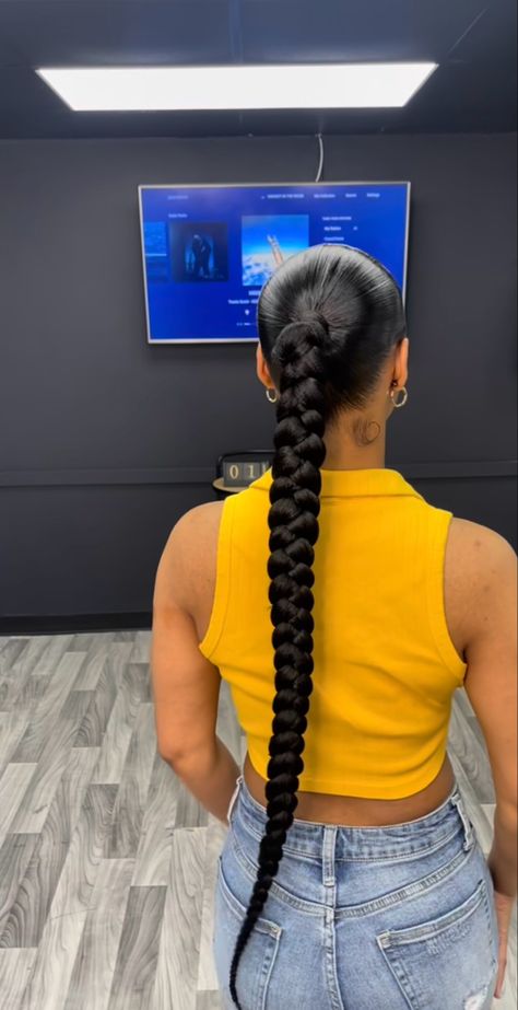 Plaited Ponytail, Sleek Braided Ponytail, Sleek Braid, Sleek Ponytail Hairstyles, Black Ponytail Hairstyles, Braided Cornrow Hairstyles, Braided Ponytail Hairstyles, Protective Hairstyles Braids, Pretty Braided Hairstyles