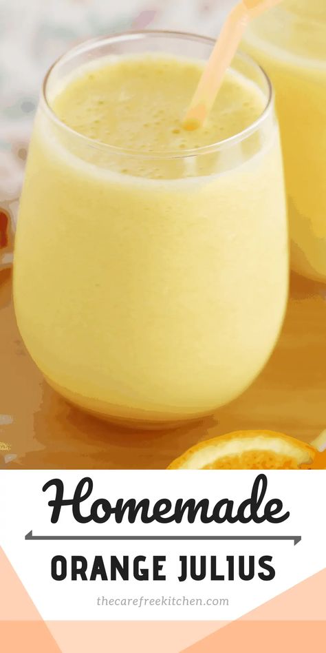 Homemade Orange Juice, Orange Julius Recipe, Orange Julius, Easy Drink Recipes, Easy Drinks, Orange Recipes, Frozen Drinks, Breakfast Foods, Orange Juice