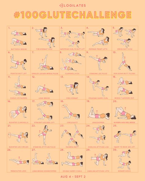 I'm taking the 100 Glute Challenge. You in? – Blogilates Glute Challenge, Fitness Snacks, Cassey Ho, Pop Pilates, Workout Calendar, Cardio Training, Fitness Challenge, Trening Pilates, 30 Day Challenge