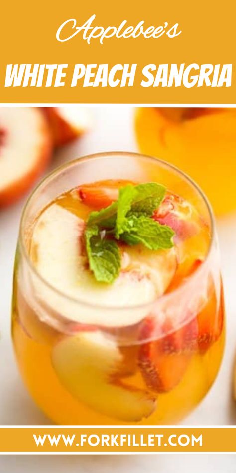 If you want a tasty drink that's full of fruitiness and fun, you should try Applebee's White Peach Sangria Recipe. Applebees Sangria, White Peach Sangria Recipe, Peach Sangria Recipe, Peach Sangria Recipes, White Peach Sangria, White Sangria Recipe, Apple Sangria, White Sangria, Peach Sangria