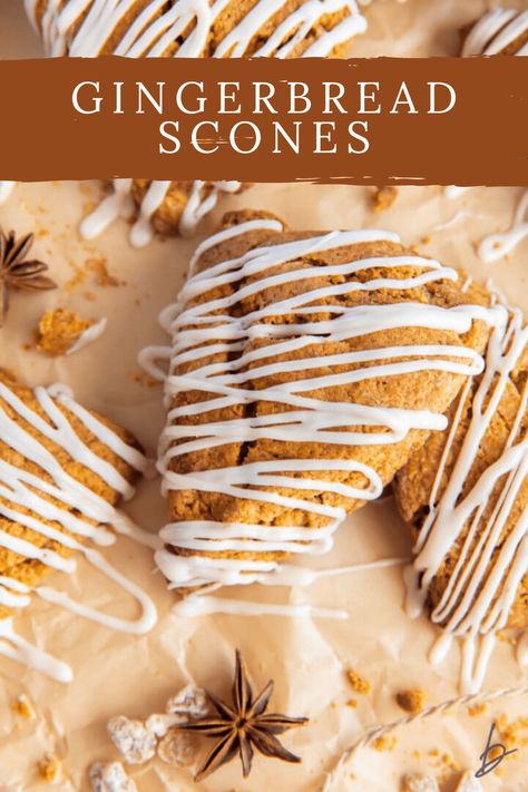 Dessert Scones Recipe, Candied Ginger Scones, Christmas Scones Recipe Easy, Scones Recipe Christmas, Christmas Market Baked Goods, Sourdough Gingerbread Scones, Holiday Scones Recipe, Cranberry Orange Sourdough Scones, Winter Scones Recipe