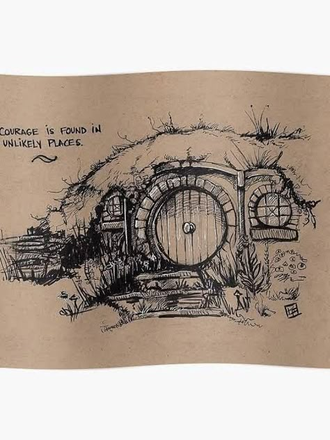 Casa Do Hobbit, Ring Sketch, Lord Of The Rings Tattoo, Casa Hobbit, Hobbit Art, Tolkien Art, Lotr Art, Ring Tattoos, The Shire