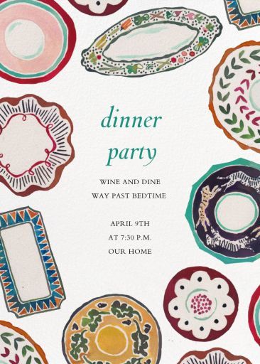 Customize 'Party Platters' Dinner Party Invitation online and send via email, text message, or a shareable link. Instantly track deliveries and opens, and message recipients. Dinner Party Invitations Aesthetic, Fairytale Dinner Party, Dinner Party Flyer Design, How To Host A Dinner Party, Dinner Party Themes Ideas For Adults, Dinner Party Menu Design, Whimsical Dinner Party, Simple Dinner Party, Classy Dinner Party