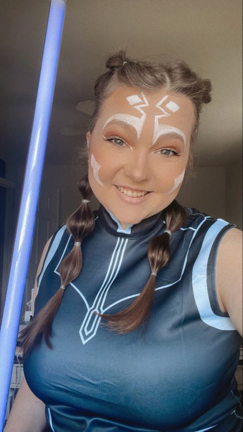 Masfrida Ahsoka Tano Costume for Womens Outfits Clones War Cosplay with Headpiece Accessories Kids Halloween Fullset Ahsoka Tano Casual Cosplay, Ashoka Halloween Costume, Ahsoka Halloween Costume, Ahsoka Hairstyle, Ahsoka Tano Makeup, Ahsoka Tano Disneybound, Jedi Disneybound, Diy Star Wars Costume Women, Ashoka Costume