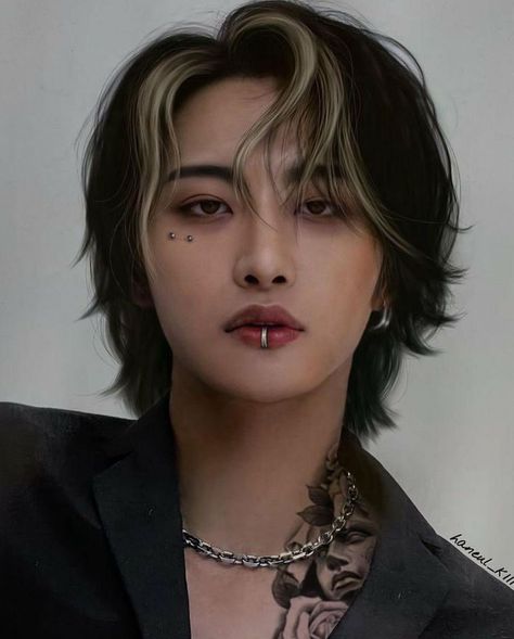 park seonghwa on Instagram: “just here to remind you that these edits exist. . . . . {★} tags: #seonghwa #parkseonghwa #성화 #박성화 #hwa #ddeonghwa #hongjoong #yunho…” Kpop Hair, Ateez Seonghwa, Park Seonghwa, Male Makeup, Hair Reference, Without Makeup, Long Hair Styles Men, Kpop Guys, Kpop Fashion