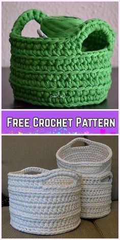 Crochet Basket Pattern Free, Crochet Storage Baskets, Crochet Baskets, Crochet Shell Stitch, Crochet Storage, Bags Ideas, Basket Pattern, Crochet Basket Pattern, Crochet Purse Patterns