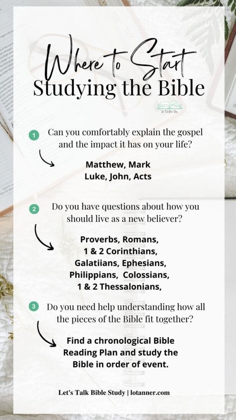 Bible Books To Start With, Study Bible For Beginners, Bible Study For New Christians, Bible Study Leader Tips, Best Bible Books To Start With, Bible Study Order, Tips For Reading The Bible, New Believer Bible Study, Bible Study Hacks Tips