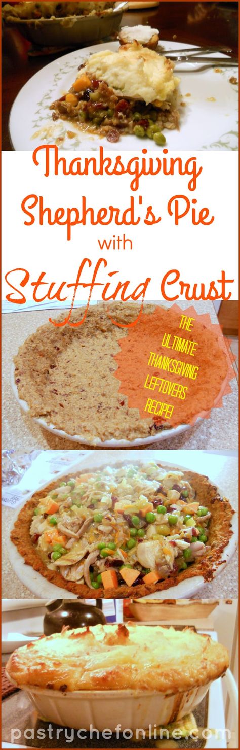 Thanksgiving Shepherd's Pie | Leftover Turkey Shepherd's Pie Stuffing Crust, Stuffing Thanksgiving, Resep Pasta, Thanksgiving Leftover Recipes, Holiday Eating, Thanksgiving Leftovers, Thanksgiving Dishes, Shepherd's Pie, Hash Brown