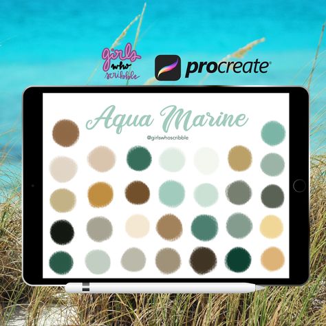 Aqua Color Palette, Procreate Blue Palette, 30 Aqua Color Swatches, Procreate Palette, Procreate Color Swatches, Aqua Marine Colors#bluecolors #aquamarinecolor #colorpalette #colorswatches #procreatecolors #colorscheme #bluecolorswatches #digitalpalette #procreate Marine Color Palette, Aqua Marine Color, Aqua Palette, Aqua Color Palette, Procreate Palettes, Color Palette Procreate, Procreate Palette, Marine Colors, Aquamarine Colour