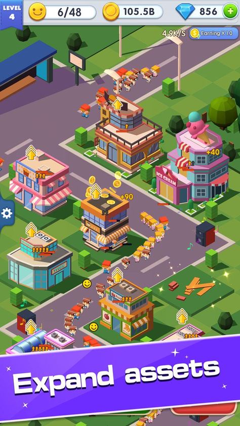 Shopping Mall Tycoon_Idle Supermarket Game Cartoon Town, Town Games, Idle Game, Game 2d, Shopping Games, City Games, Ui Game, Set Game, Game Environment