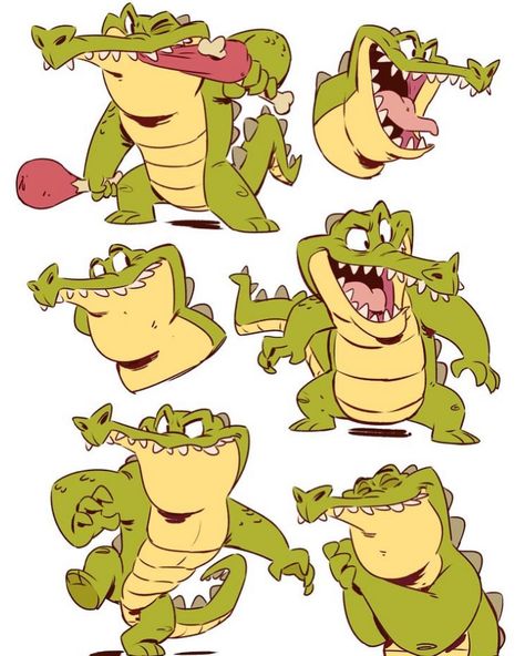 Blink Animation, Frog Character Design, Derek Laufman, Crocodile Illustration, Crocodile Cartoon, Animal Study, Game Character Design, Crocodiles, Creature Concept Art