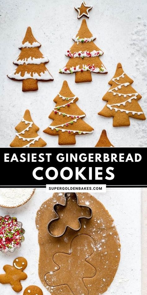 This Gingerbread Cookie recipe is foolproof and SO easy to make. Use this easy gingerbread recipe to make gingerbread men, tree decorations or a cookie wreath. Decorative Gingerbread Men, Gingerbread Cookie Icing Recipe Easy, Simple Gingerbread Cookie Decorating, Gingerbread Biscuits Recipe, Decorating Gingerbread Man, Gingerbread Recipe Uk, Easy Gingerbread Cookies Recipe Simple, Gingerbread Man Recipe Easy, Ginergerbread Cookie