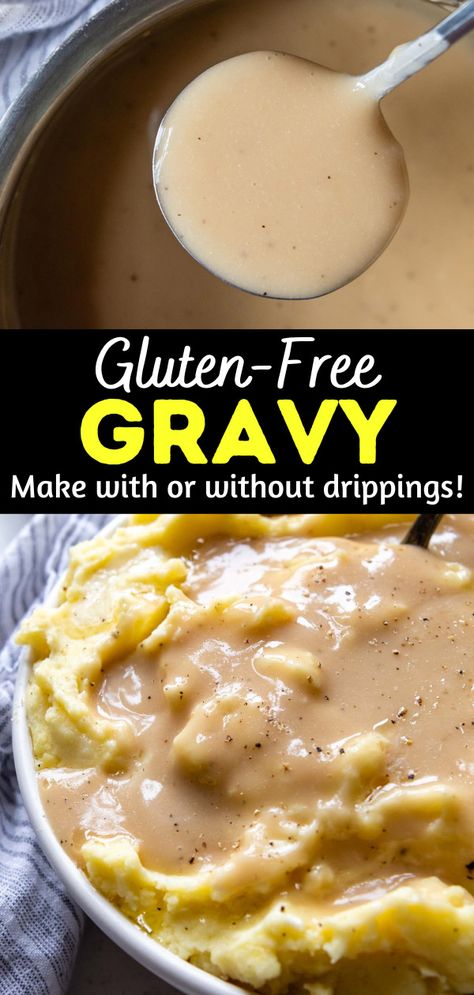 Gravy No Drippings, Gravy Recipe No Drippings, Gluten Free Turkey Gravy, Dairy Free Gravy, Gluten Free Gravy Recipe, Gluten Free Gravy, Gluten Free Turkey, Gluten Free Thanksgiving, Homemade Gluten Free