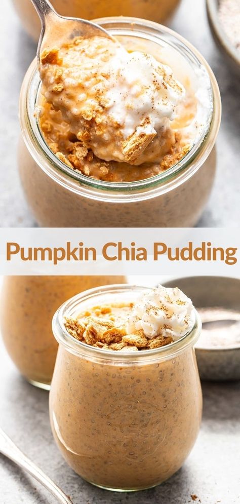 Pumpkin Chia Pudding Healthy Pumpkin Recipes Protein, High Fiber Pumpkin Recipes, Chia Protein Pudding Recipes, Protein Pumpkin Pudding, Low Calorie High Protein Chia Pudding, Pumpkin Spice Protein Powder Recipes, Chia Pudding High Protein, Pumpkin Spice Chia Pudding, Chia Pudding Recipes Healthy Breakfast