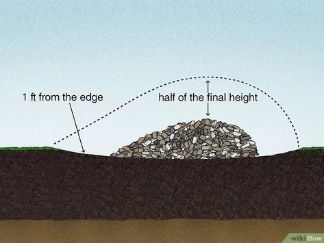 Earth Mounds Landscape, Landscape Mounds And Berms Front Yard, How To Build A Berm, Garden Mounds Landscaping Ideas, Sloping Backyard Landscaping, Berms Landscaping Ideas, Berm Landscaping Ideas, Landscape Mounds And Berms, Landscaping Berm