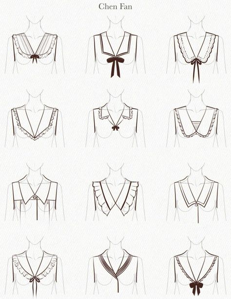 Collard Shirt Drawing, How To Draw Collar, Collar Sketch, Blouse Sketch, Blouse Drawing, Pola Lengan, Fashion Illustration Tutorial, Fashion Illustration Collage, Fashion Design Books