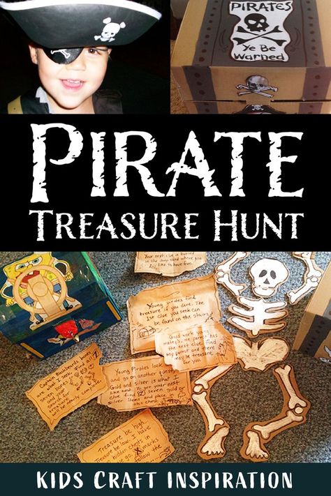 Pirate Treasure Hunt For Kids, Pirate Activity, Pirate Scavenger Hunts, Treasure Maps For Kids, Pirate Treasure Hunt, Treasure Hunt For Kids, Pirate Activities, Treasure Hunt Clues, Pirate Crafts