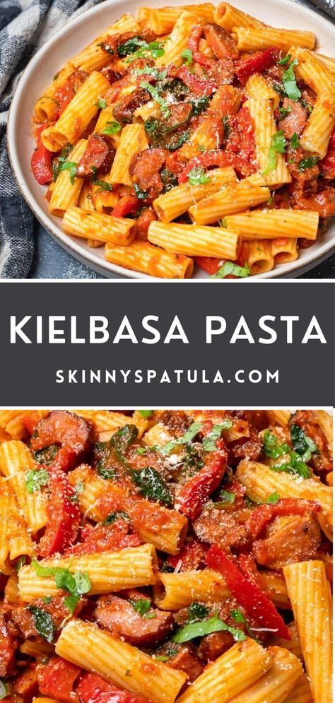 Polish Kielbasa Pasta Recipes, Kelbeisa Sausage Pasta Recipes, Turkey Polka Kielbasa Recipes, Beef Kabasa Recipes, Ww Turkey Kielbasa Recipes, Kielbasa And Pasta Recipes Easy Dinners, Meals With Kalabasa, Polish Sausage And Pasta Recipes, What To Make With Kielbasa