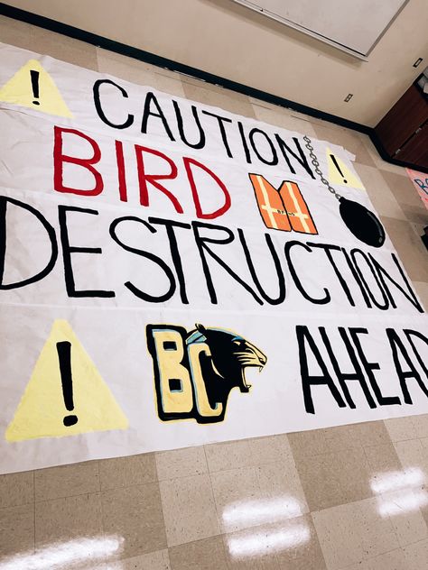 Construction Theme Posters Football, Construction Theme Spirit Week, Construction Theme Football Game Poster, Homecoming Football Decorating Ideas, Football Spirit Posters High School, Uca Cheer Camp Signs, Construction Pep Rally Signs, Western Pep Rally Ideas, Neon Posters Football