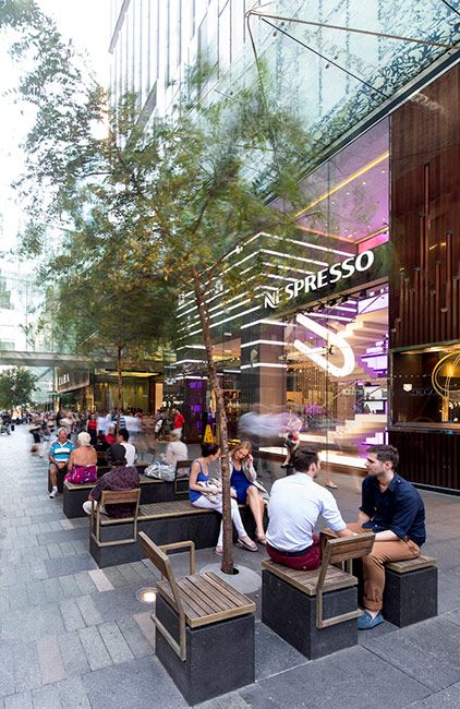 Pitt Street Mall by Tony Caro Architecture « Landscape Architecture Works | Landezine Villa Architecture, Street Mall, Plans Architecture, Commercial Street, Mall Design, Pedestrian Street, Public Seating, Public Realm, Landscape And Urbanism