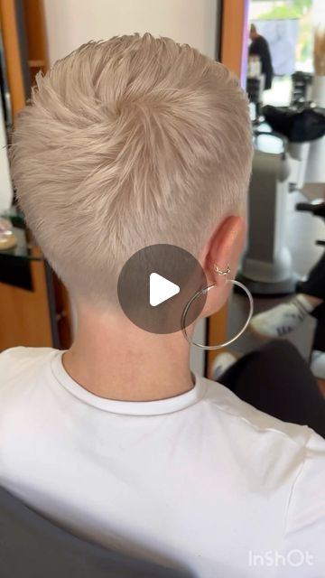 BK on Instagram: "Fresh cut. A soft short pixie. I love it. Thanks @biljana_ziga_hair_stylist ❤️ #hairvideos #hairstyling #croppedhair #veryshorthair #pixies #pixiehaircut #pixiehair #frisurentrends #shorthairdontcare #shorthairstyle #shorthaircut #shorthairlove #shorthair_love #mullet #nothingbutpixies #cheveuxcourts #cabello #cabellocorto #cabelocurto #capellicorti #krotkiewlosy #haarschnitt #kurzehaare #kurzhaarschnitt #fadecut #hotd #hairinspo #hairinstagram #instahair @nothingbutpixies @frauen.frisuren @frechefrisuren @kurze.haare.frauen @short_hair_ideas @shorthairlife @pixiepalooza @pixie777hair @hrctlvrs @short_hair_ideas @cabellocorto.s @cabelocurtooficial @capellistyle.it @capellicorto @kurzehaare" Platinum Short Hair Pixie, Womans Short Haircut Latest Hairstyles, Womens Shaved Sides Haircut, Very Short Pixie Haircut Shaved Sides, Short Shaved Hairstyle Women, Short Fine Hair Over 50, Cropped Pixie Haircut, Very Short Pixie Haircut, Superkurzer Pixie