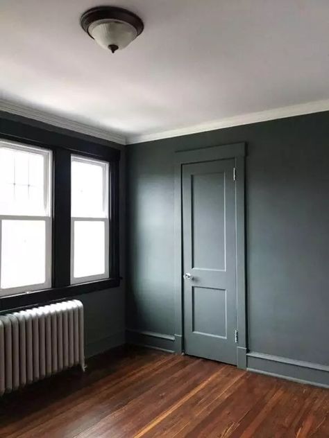 Walls And Doors Same Color, Wallpaper Living Room Accent Wall, Painting Baseboards, Nursery Accent Wall, Rainy Afternoon, Monochrome Wall, Wallpaper Accent, Wallpaper Accent Wall, Room Transformation