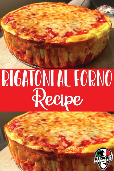 Rigatoni Pasta Pie Springform Pan, Rigatoni Pie Recipes, Rigatoni Pasta Recipes Ground Beef, Stuffed Rigatoni Recipes, Pasta Al Forno Recipe, Rigatoni Recipes Baked, Baked Rigatoni With Ricotta, Rigatoni Casserole, Rigatoni Pasta Bake