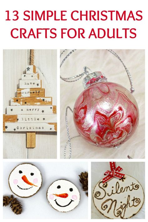 13 Christmas Crafts for Adults that will totally get you in the Christmas Spirit! Christmas Crafts Adults, Simple Christmas Crafts, Crafts Adults, Christmas Party Crafts, Crafts For Teens To Make, Christmas Crafts For Adults, Crafts For Adults, Pinterest Diy, Creative Craft