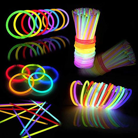 144 PCs Glow Sticks Bulk for Glowstick Party Favors, Colorful Neon Glow in The Dark Necklace & Bracelet Supplies, Birthday Christmas Halloween Party Disco Supplies, 4th of July & Independent Day Christmas Party Accessories, Football Party Supplies, Party Supply Kits, Glow Stick Party, Glow Party Supplies, Diy Glow, Diy Collier, Glow Stick, Halloween Party Supplies