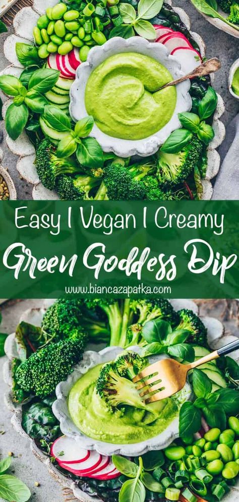 Veggies Bowls, Veggie Sauce, Green Goddess Dip, Goddess Dressing Recipe, Tahini Dressing Recipe, Tahini Dip, Vegan Dips, Salad Cream, Vegan Salad Dressing