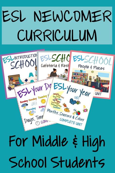 You found it - on-site or hybrid curriculum for your ESL secondary education students. This 11 unit, year and a half long ESL Newcomer Curriculum will keep your students engaged and focused as they maneuver one of the most difficult languages - English! Read about the curriculum's philosophy and get acquainted with its setup here. #distancelearning #ELL #ellnewcomers #tpt #eslcurriculum Newcomer Esl Activities Middle School, Esl Middle School Activities, High School Esl Activities, Newcomer Esl Activities, High School Esl Classroom, Esl Curriculum, Esl Beginners, Esol Classroom, Middle School Esl