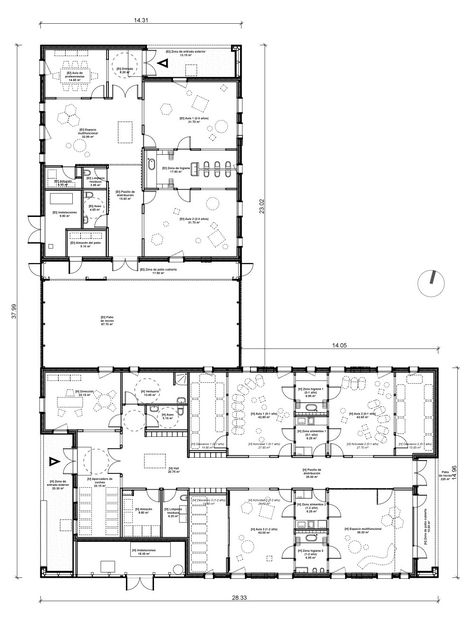 Gallery - New Building for Nursery and Kindergarten in Zaldibar / Hiribarren-Gonzalez + Estudio Urgari - 25 Nursery School Floor Plan, Kindergarten Plan Architecture Projects, Preschool Floor Plan, Kindergarten Floor Plan, Nursery School Ideas, Kindergarten Design Plan, Daycare Building Plans, Kindergarten School Design, Reggio Nursery