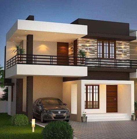 2 Storey House Design, Small House Front Design, House Balcony Design, Two Story House, Modern Small House Design, Small House Design Exterior, Best Modern House Design, Modern Bungalow House, Modern House Facades