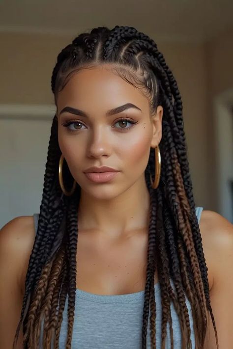 Jumbo Fulani Braids, Cornrows Braids For Black Women, Braids Styles, Army Pics, Cute Braided Hairstyles, African Hair, Box Braids Styling, Protective Style, Braids For Black Women