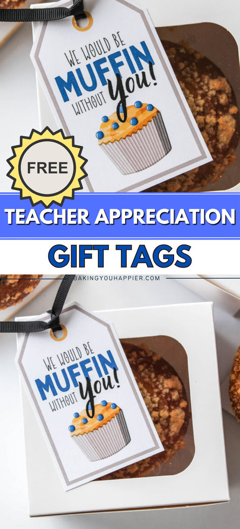 We Would Be Muffin Without You Teacher Appreciation Free Printable Gift Tags, a nice and simple gift idea to show your appreciation! Muffin Thank You Printable Free, Muffin Appreciation Printable, We'd Be Muffin Without You Free Printable, You Are Scentsational Printable Free, Free Employee Appreciation Printables, Teacher Appreciation Muffins, Teacher Appreciation Gift Tags Printable, Cheap Teacher Appreciation Ideas, Simple Teacher Appreciation Gifts