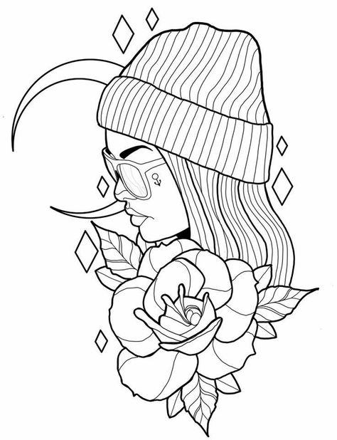 Fun Sheets, Tattoo Graffiti, People Coloring Pages, Adult Colouring Printables, Tattoo Outline Drawing, Adult Coloring Designs, Free Adult Coloring Pages, Printable Adult Coloring Pages, Coloring Pages For Girls