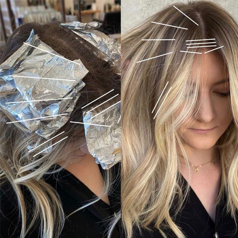 5 Foil Tips & Tricks From @the.blonde.chronicles - Behindthechair.com Hair Color Placement, Blonde Foils, Hair Foils, Redken Hair Color, Foil Highlights, Balayage Technique, Redken Hair Products, Hair Color Formulas, Hair Techniques