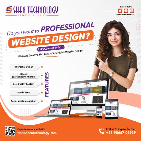 🚀 Elevate Your Online Presence with Professional Website Design! 🌐✨ Looking for a website that reflects the essence of your brand? Look no further! Shen Technology is here to transform your ideas into a visually stunning and functional website. 💡 Our Services: ✅ Professional Website Design ✅ Digital Marketing Solutions ✅ Multicolor Printing 🌟 Why Choose Shen Technology? ✨ Creative Designs ✨ Flexible Solutions ✨ Affordable Packages Let's take your online presence to the next level! Connect wi Website Promotion Poster, Digital Marketing Flyer Design, Flyer Design Layout Creative, Website Development Creative Ads, Digital Marketing Creative Ads, Healthcare Ads, Facebook Post Design, Professional Website Design, Marketing Flyers