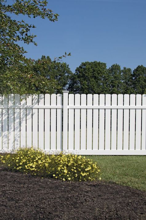 Vinyl Fence Colors, Dog Ear Fence, Decorative Fence Panels, White Vinyl Fence, Vinyl Fence Panels, Vinyl Privacy Fence, Metal Fence Panels, Fence Options, Cheap Fence