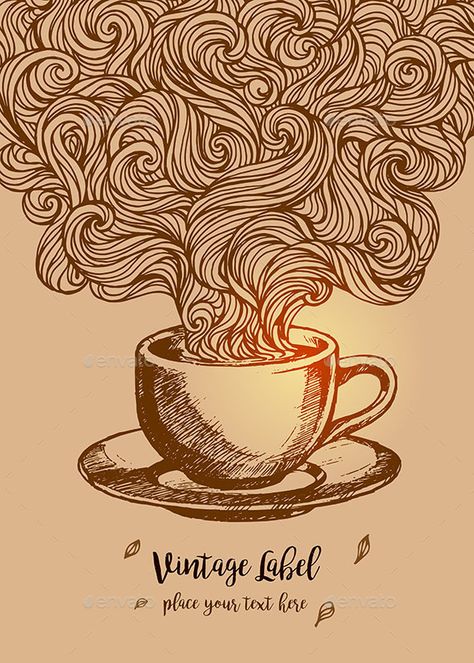 Hand-drawn cup of coffee with ethnic ornaments doodle pattern. Vector illustration Henna Mandala Zentangle stylized for Cover book Coffee Pattern Illustration, Coffee Illustration Artworks, Coffee Cup Sketch, Coffee Art Illustration, Coffee Vector Art, Cup Of Coffee Illustration, Coffee Mandala, Coffee Doodles, Coffee Art Drawing