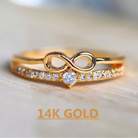 Female Promise Rings, Eternal Symbol, Pave Setting Ring, Gelang Manik-manik, Infinity Ring Wedding, Classic Wedding Rings, Colored Engagement Rings, Gelang Manik, Ring Fashion