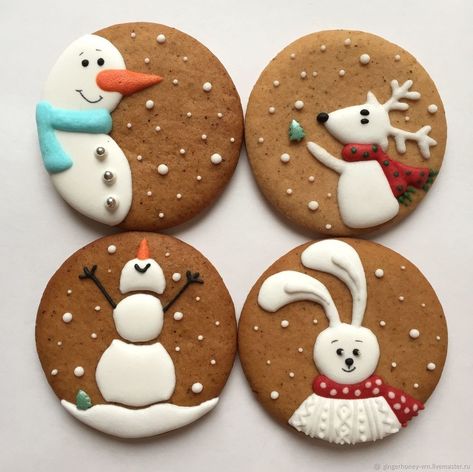 Jul Kaka, Christmas Sugar Cookies Decorated, Jul Mad, Cute Christmas Cookies, Winter Cookie, Sugar Cookie Designs, Cookies Christmas, Xmas Cookies, Christmas Cookies Decorated