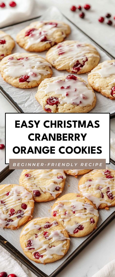 Image for Easy Christmas Cranberry Orange Cookies Orange Coconut Cookies, Soft And Chewy Cranberry Orange Cookies, Cranberry Orange Thumbprint Cookies, Cranberry Swirl Cookies, Orange Cranberry White Chocolate Cookies, Orange Cranberry Ricotta Cookies Recipe, Cranberry Christmas Treats, Christmas Cookies Cranberry Orange, Cranberry Orange Cookies With Dried Cranberries