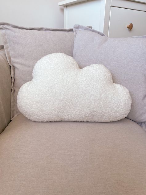 Each cloud cushion is carefully handmade using a dreamy Teddy fleece fabric with a Boucle look that provides a sensory experience. These super soft and plush cloud pillows are available in 2 different sizes; medium and large, as well as a wide range of colours to match and compliment your decor.  Our cloud cushions have endless decorating possibilities. They are a versatile piece of home decor that can be used anywhere in the home, whether it's a child's room, nursery, or sofa.  Cloud Cushions c Sensory Pillow, Cloud Pillows, Dreamy Nursery, Clouds Nursery, Cloud Cushion, Teddy Fleece, Home Sofa, Baby Pillows, Aesthetic Bedroom