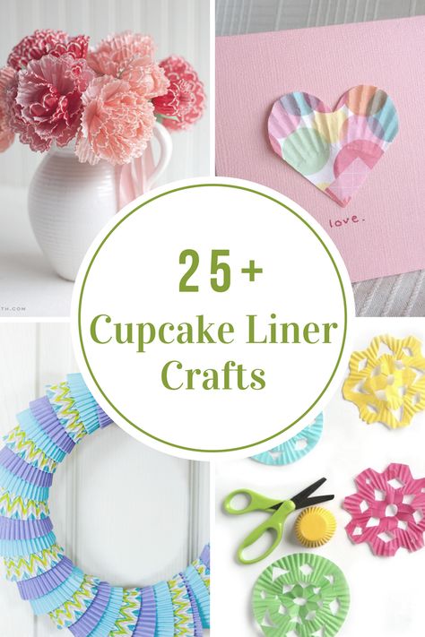 Cupcake Liner Crafts Baking Cups Crafts, Cupcake Paper Crafts, Cupcake Liner Crafts, Cupcake Liner Flowers, Cupcake Crafts, Idea Room, Crafts For Seniors, Cup Crafts, Paper Cupcake