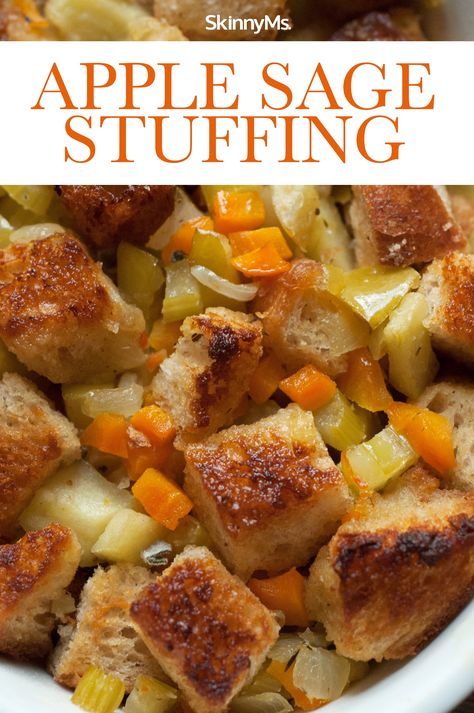 Apple Sage Stuffing Apple Sage Stuffing, Healthy Stuffing, Traditional Stuffing Recipe, Traditional Stuffing, Bland Diet Recipes, Sage Stuffing, Stuffing Recipes, Next Holiday, Holiday Dinner