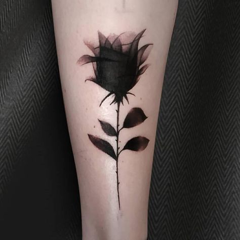 Feminine Black And Grey Tattoos, Dark Rose Tattoo Cover Up, Neck Cover Up Tattoos For Women, Dark Flower Tattoo Cover Up, Tatuajes Cover Up, Black Rose Tattoo Coverup, Grey Wash Tattoo, Forearm Tats, Rose Tattoo Cover Up