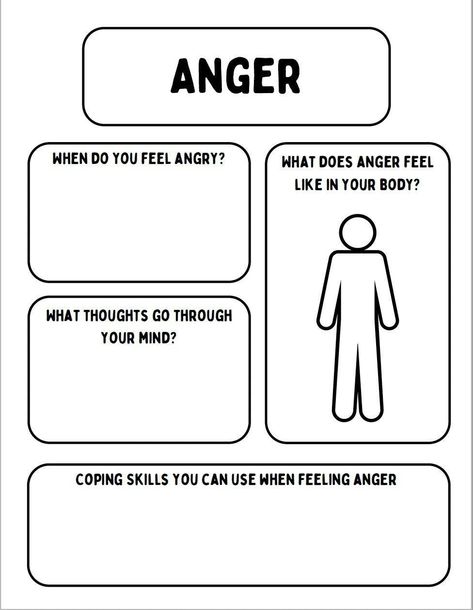 Identifying Triggers, Anger Worksheets, Therapy Interventions, Coping Skills Activities, Social Emotional Activities, Mental Health Activities, Elementary Counseling, Social Emotional Learning Activities, Mental Health Therapy