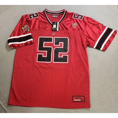 Show Off Your Team Spirit With This Officially Licensed Maryland Terps Football Jersey By Colosseum Athletics. The Red Short-Sleeved Jersey Is Made For Men's Size Xl, Perfect For Fans Of The Terrapins. The Jersey Is Made In Korea And Features The Team's Logo Prominently Displayed On The Chest. Ideal For Regular Season Games And Any Other Occasion Where You Want To Show Off Your Team Pride. Don't Miss Out On This Opportunity To Add This High-Quality Product To Your Collection. All Measurements Ar Football Game Outfit Men, Jersey Fashion, Sport Clothing, Football Game Outfit, American Football Jersey, Red Jersey, Red Fits, White Jersey, Ncaa Football